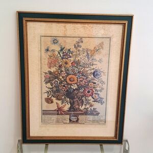 Vintage Robert Furber 12 Months Of Flowers Painting " November".